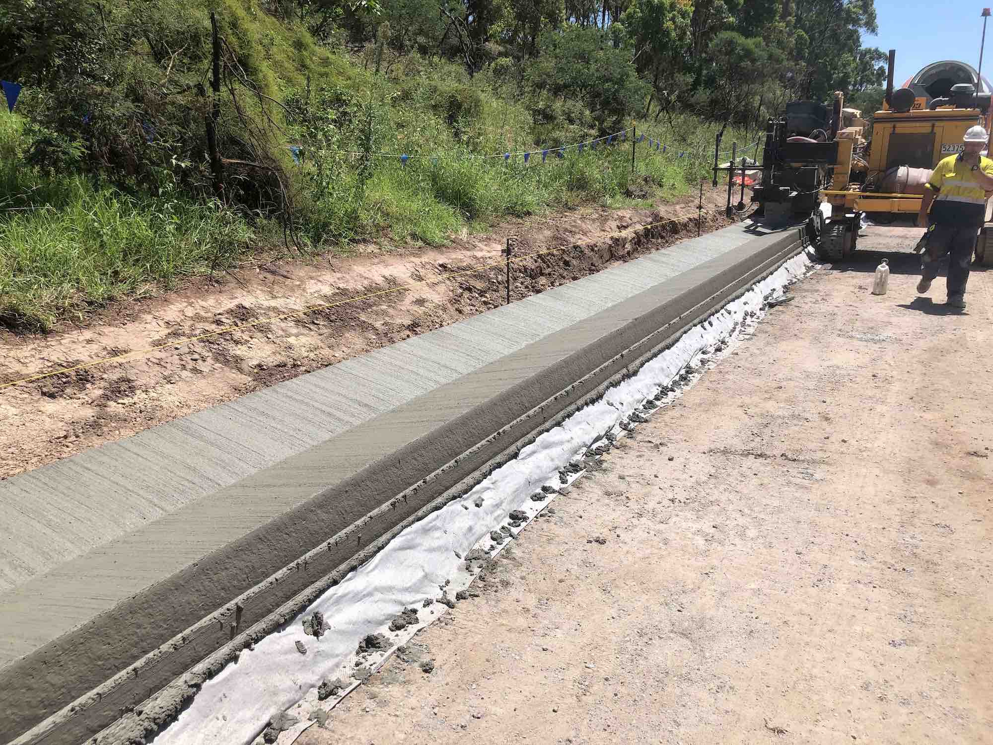 Slipforming Concrete Curb NSW